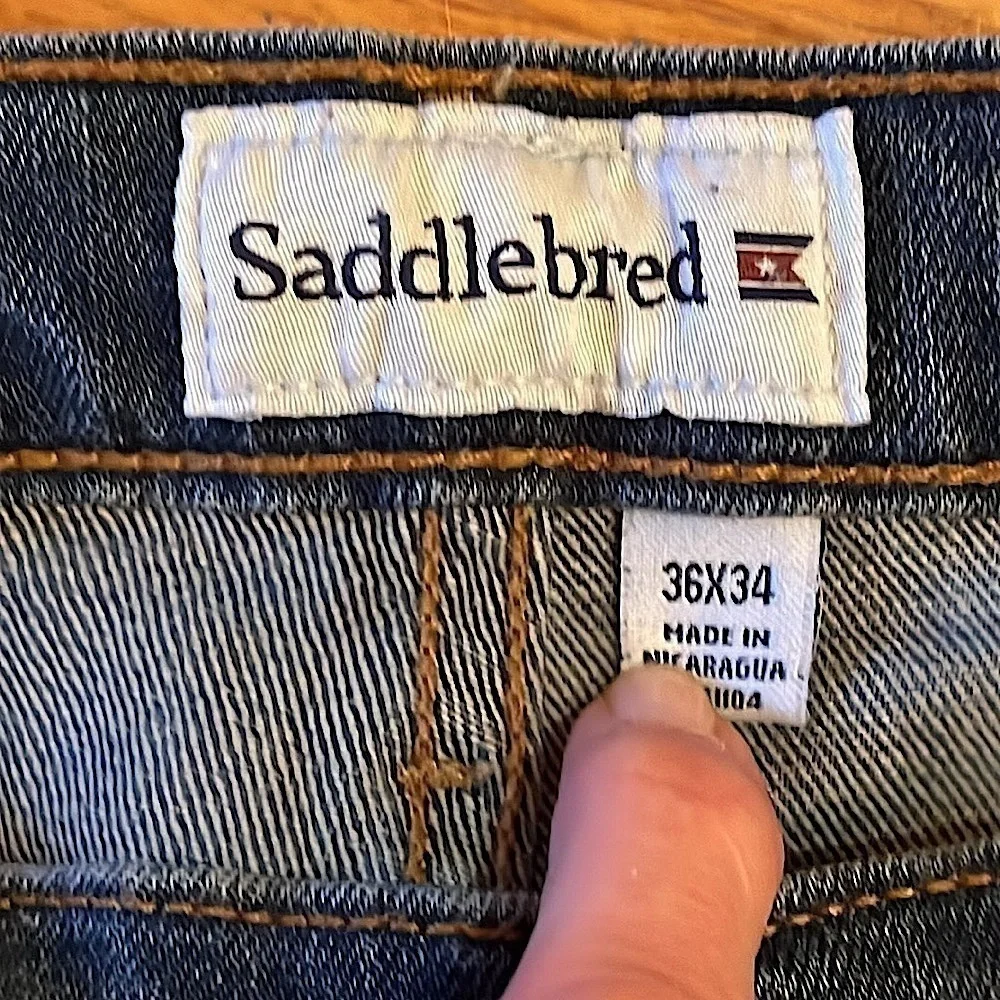 Saddlebred Mens Bootcut Jeans Dark Wash 36x34